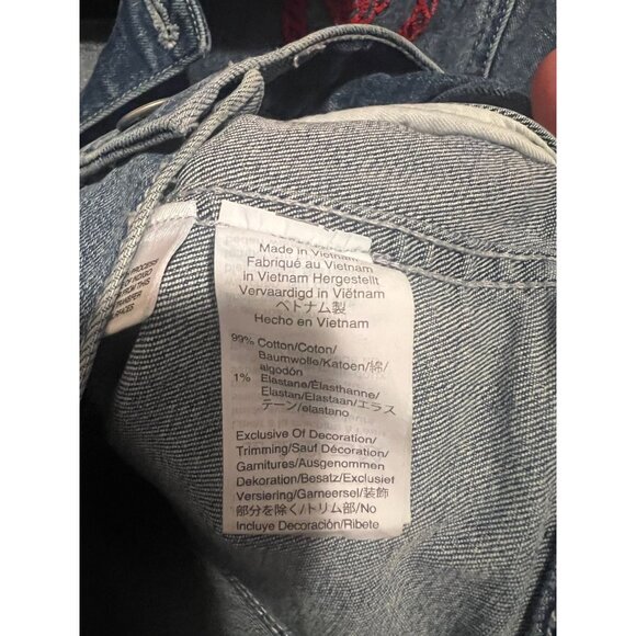 Women's Blue Denim Jacket With Red Rope Embroidery By J.Crew Mercantile - Size S - Picture 6 of 7